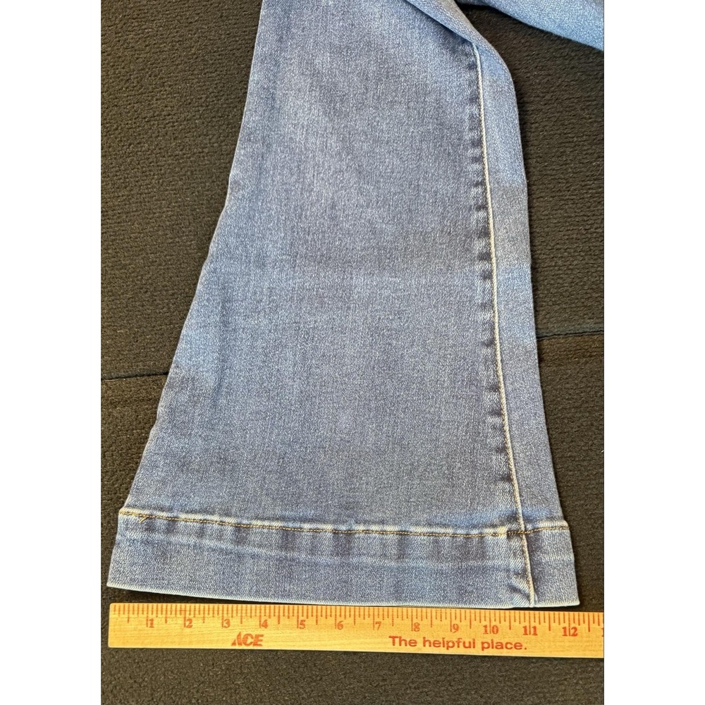 VERVET BLUE Womens 26 High Rise Flare Bell Bottom Stretch Jeans Light Blue - Picture 10 of 13